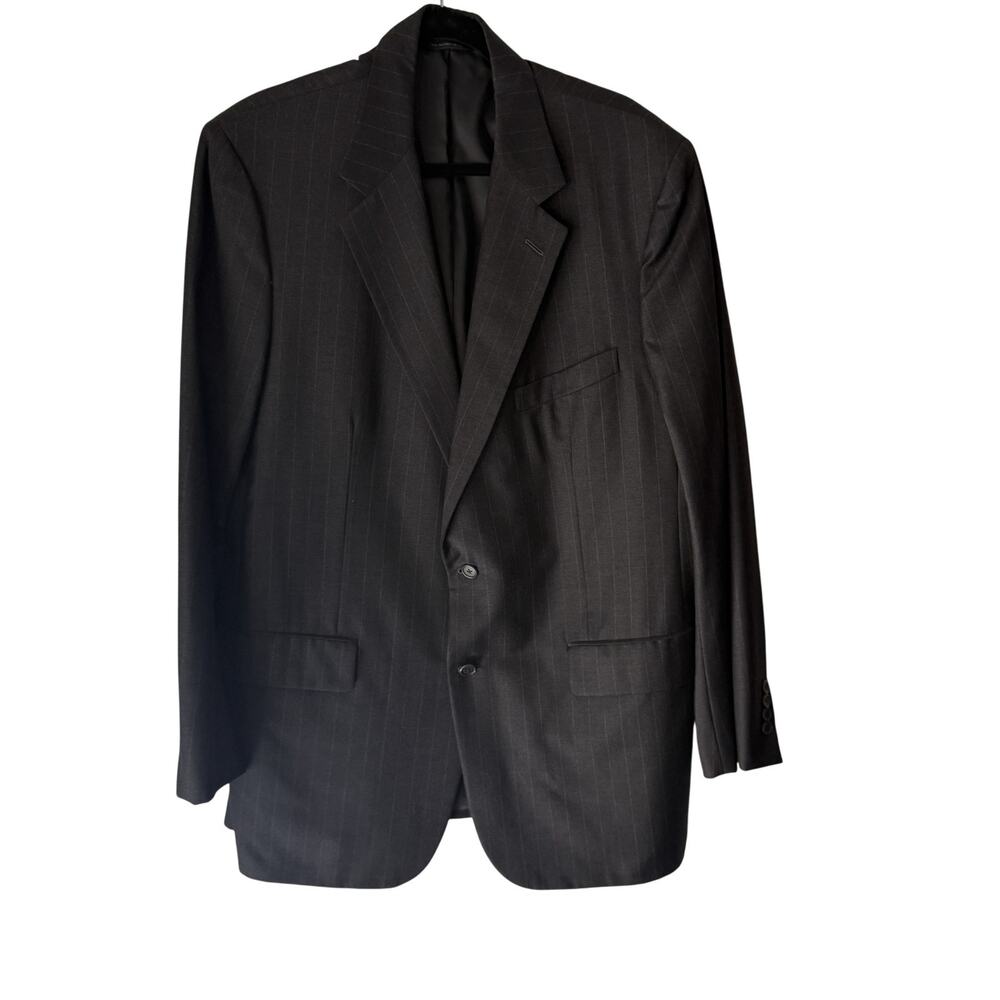 Brooks Brothers Blazer Mens 46 Gray Pinstripe Golden Fleece Loro Piana Wool USA